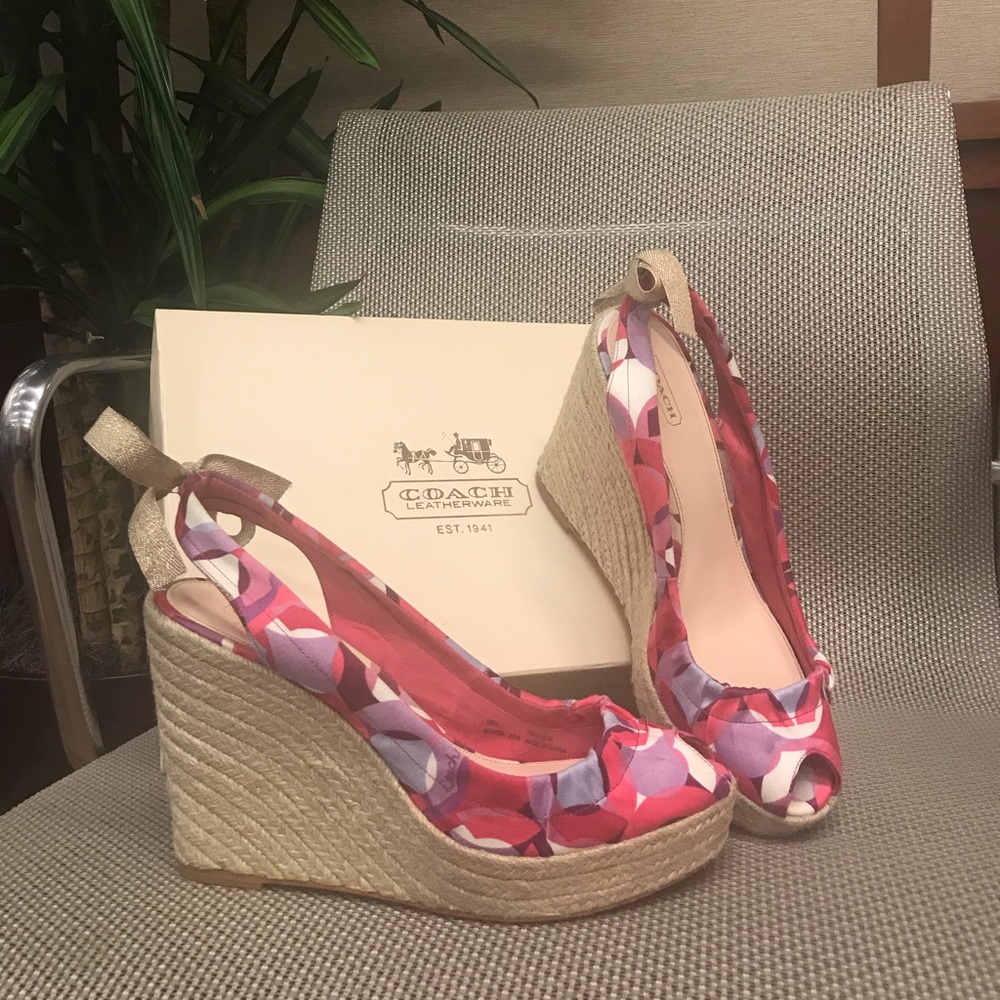 Summer Ready! Kaleidoscope Coach Wedge Sandals
